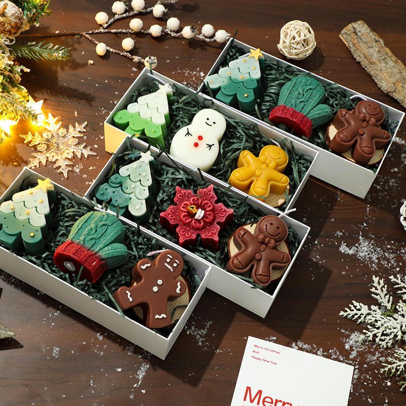 Handmade Creative Christmas Shaped Candle Gift Box Attractive Atmospheric Holiday Gift Set