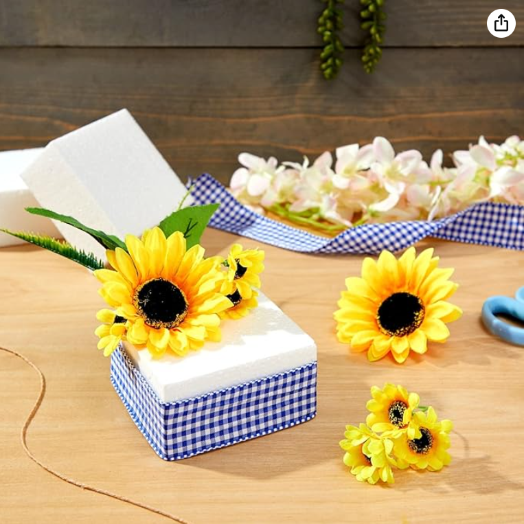 Neopoly Technology Polyfoam Blocks for Floral Foam Arrangements Centerpieces Art Craft Projects 4x4x2 Inch White