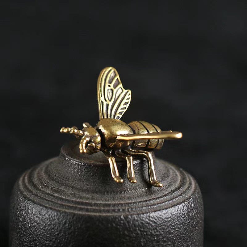 New Handmade Pure Copper Creative Mini Bee Antique Office Desktop Decoration Collection Handicrafts Gift Metal Crafts Promotion