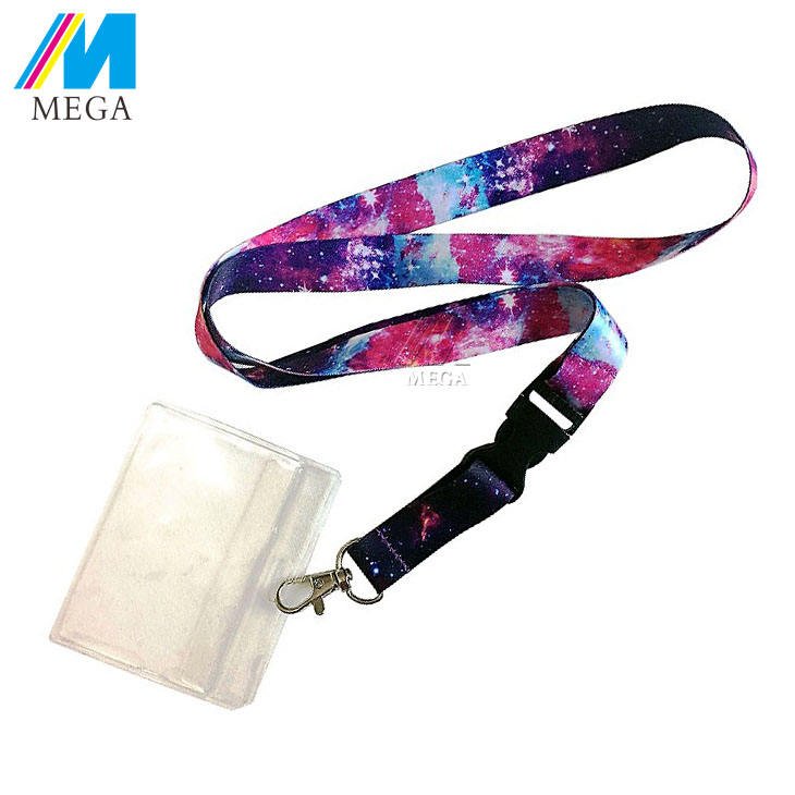 Custom Printed Polyester Retractable Thermal Transfer Fashionable Eco-Friendly Adjustable Badge Lanyard