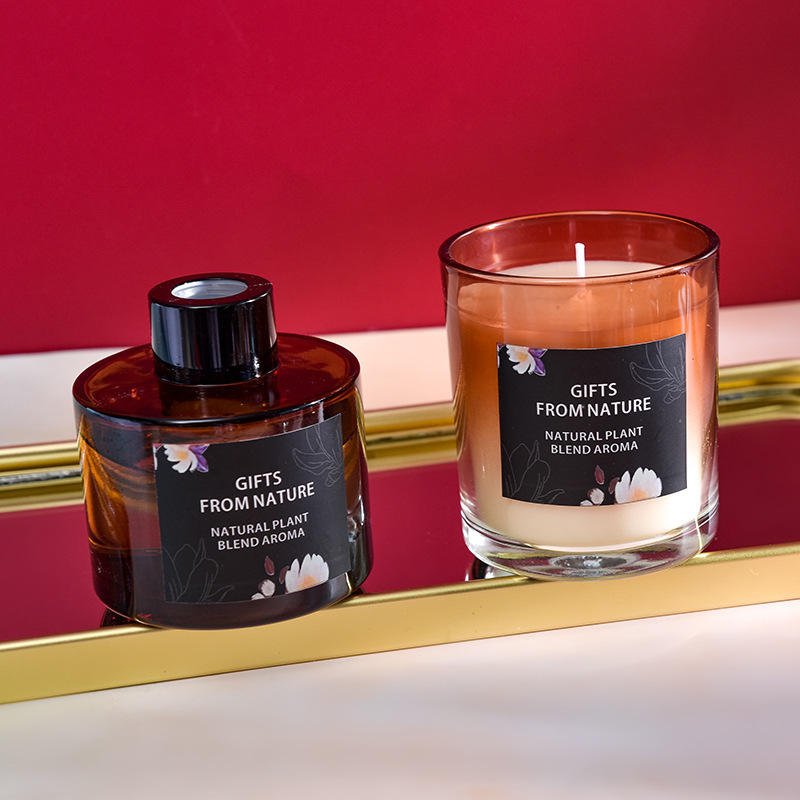 Christmas Aromatherapy Glass Candle Essential Oil Gift Set with Home Fragrance-GIFTS From NATURE Label