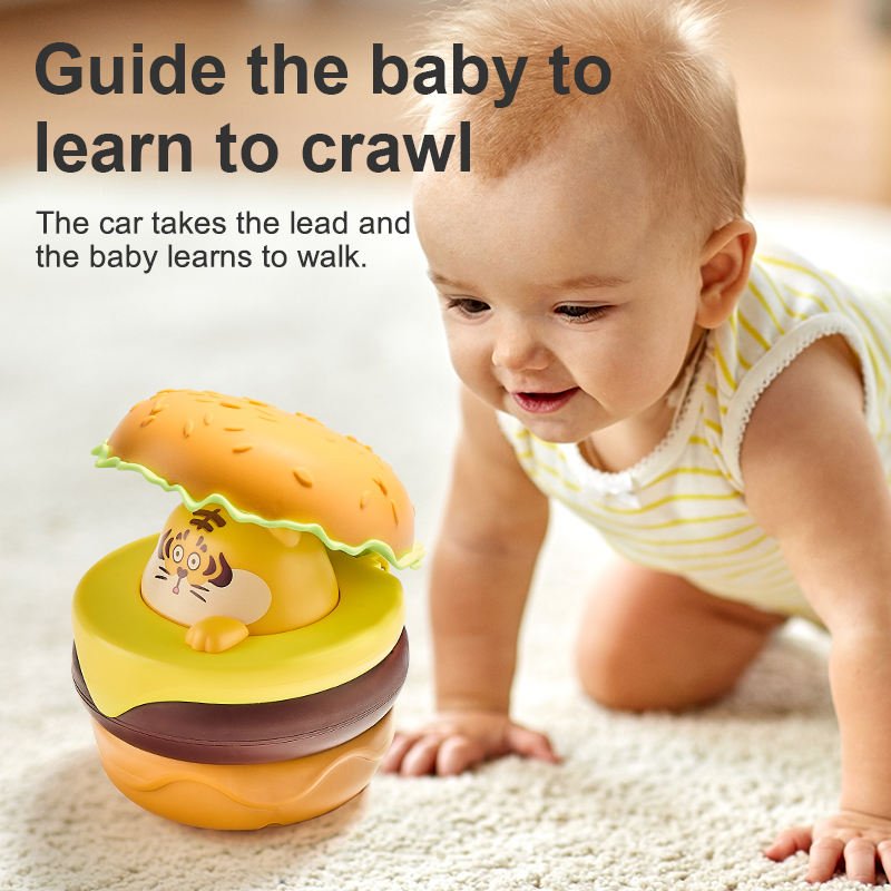 Hot Selling Hamburger Car Toy Children's Inertial Pull Back Press Sliding Cartoon Cute Animal Toy Car Set Promotional Gifts
