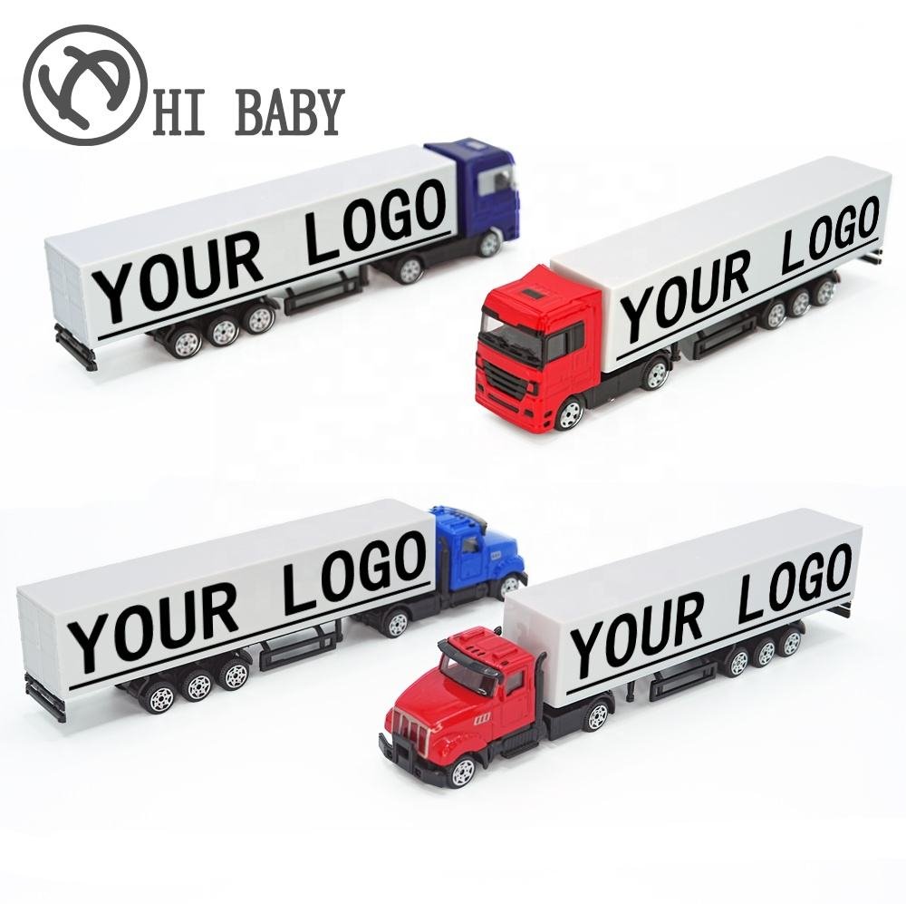 Customizable Logo Metal & Plastic Container Truck Alloy Diecast Toy Sliding Vehicle Carrier 1:64 Scale Business Promotional Gift