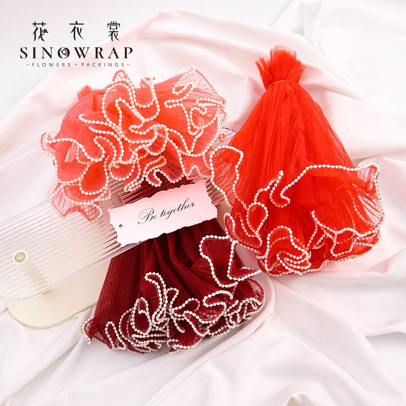 SINOWRAP Flower Wrapping Paper DIY Craft Wedding Party Valentine's Day Rose Bouquet Gift Wrapping Mesh Yarn 28cm*4Yards
