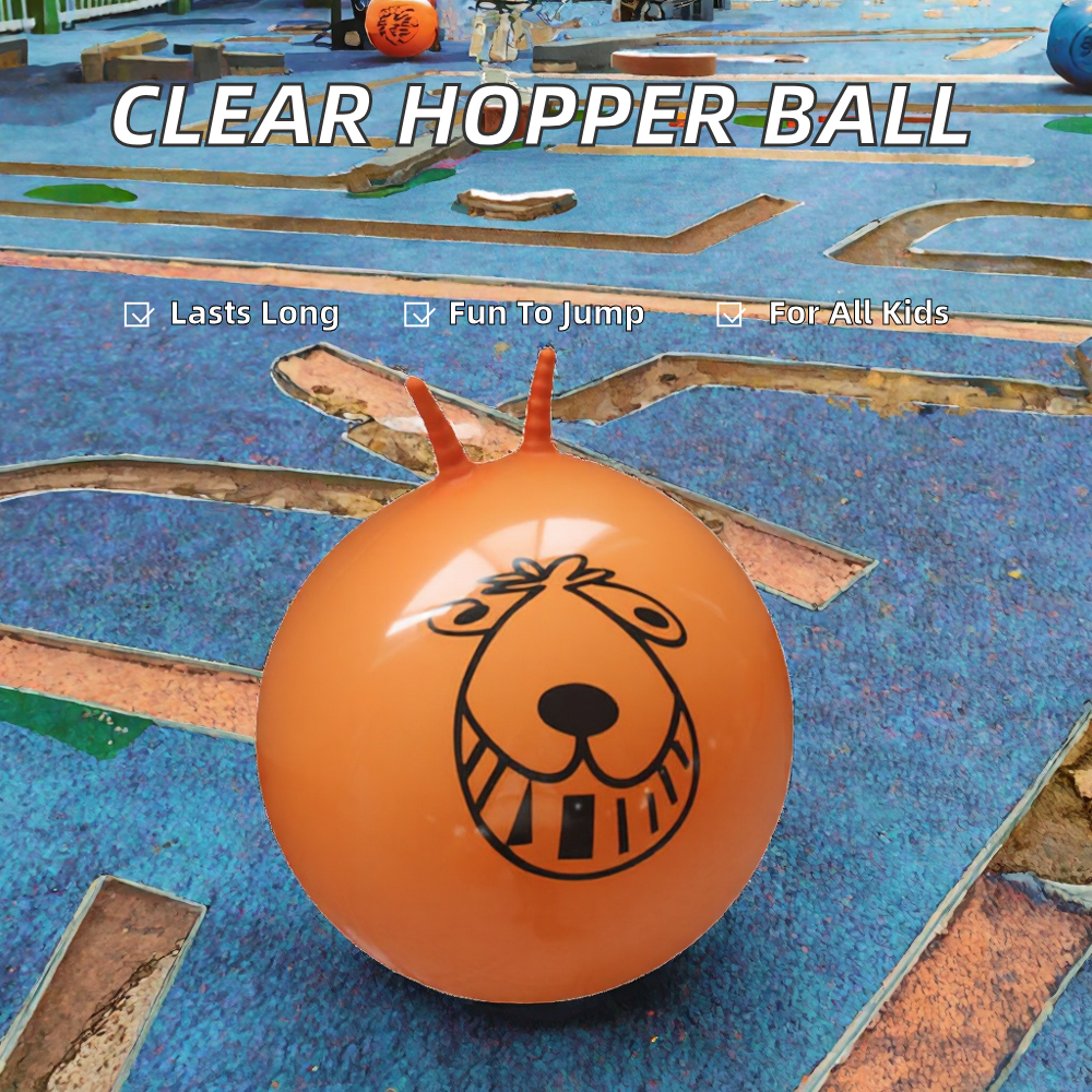 Special Transparent PVC Inflatable Hopper Ball 50-80cm Funny Expression Promotional Skip Ball Jump Toy