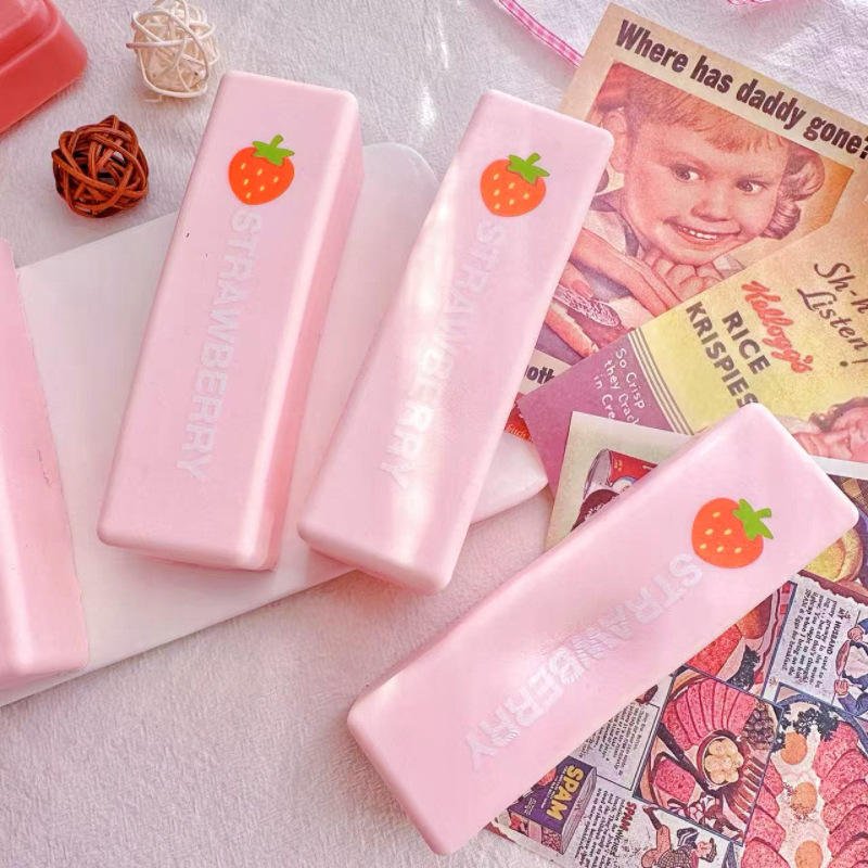 Promotional Toys Strawberry Milk Stick Slow-Rebound Squeeze Toy Puzzle-Soft Polyurethane Vent Stress-Relief Gadget Muscle