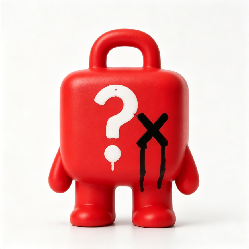 Wholesale Promotion Custom Blind Box Toy, Red Lock-shape PVC Art Figure, Designer Collectible Toys for Festival Promotion Gift