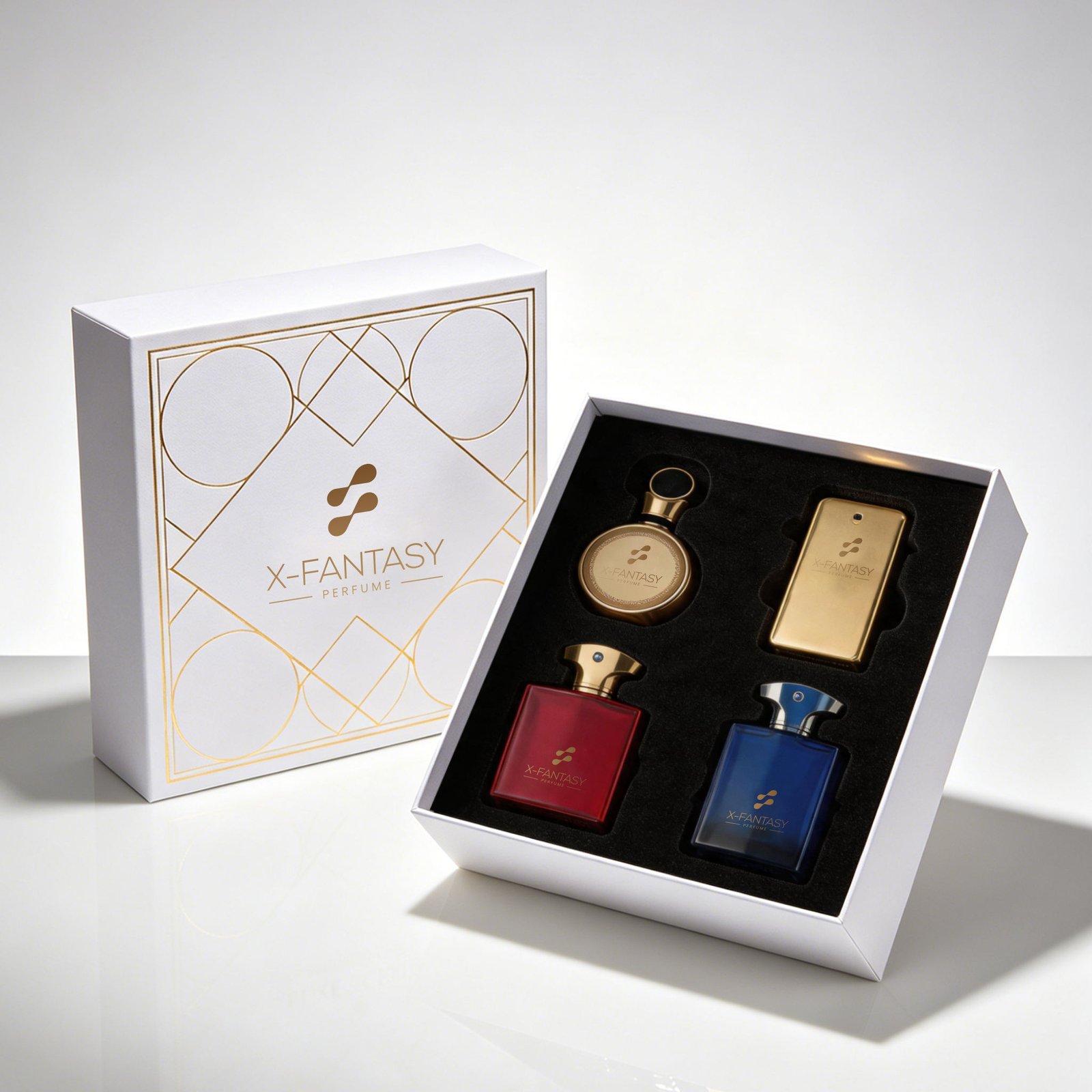 Perfume Gift Box Set 4 Pcs Long Lasting Woody Floral Scent Eau De Parfum for Daily Use and Holiday Gifting