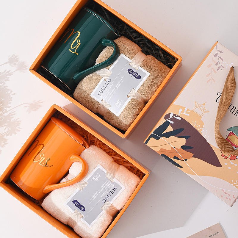 Customized Mug Towel Set Birthday Present Lunar New Year Gift Set Return Gift Ideas Doorgift Wedding Gifts Souvenirs