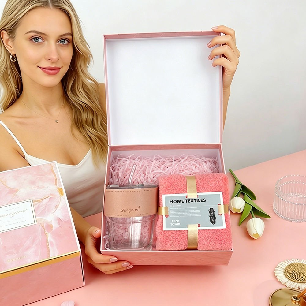 Promotional Business Gifts Sets in Stock Can Add Logo Quality Christmas Giveaway Lovers Valentine Gift Set for Ladies Made China