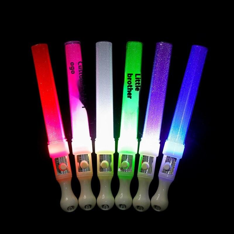 Manufacturer Wholesale Custom Logo Printed Handheld LED Light Sticks Concert Cheer Support Plastic Flashing Promotional Toys