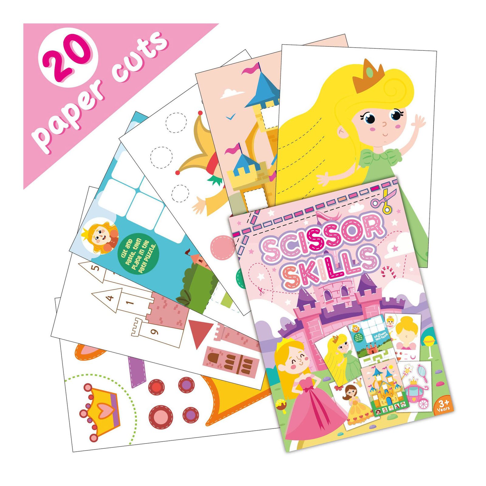 Cut Out Paper Crafts for Kids Scissor Skills Workbook Cut-and-Paste Activities Book Diy Handmade Toy Cartoon Paper-cutting Book