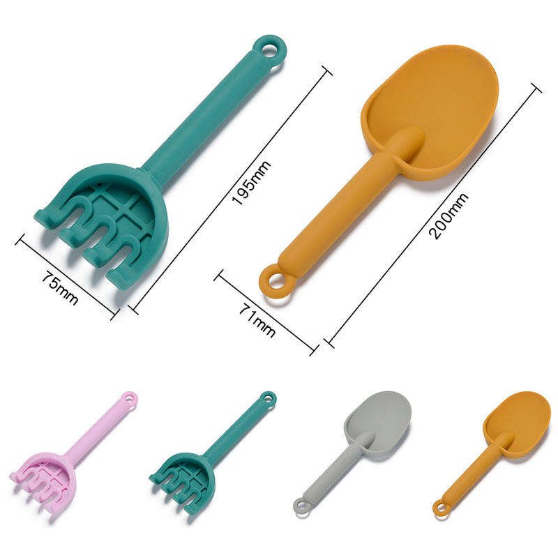 Summer Promotion Toys CE/CPC Certified Kids Silicone Beach Toys, BPA-Free Portable Sand Shovels Summer Beach Toys