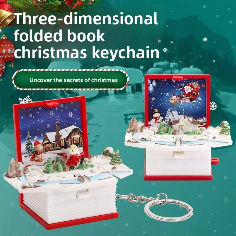 Promotional Plastic DIY Toy Customize Football Mini Book Keychain Fidget Toys 3D Pop up Book for Kids Adult