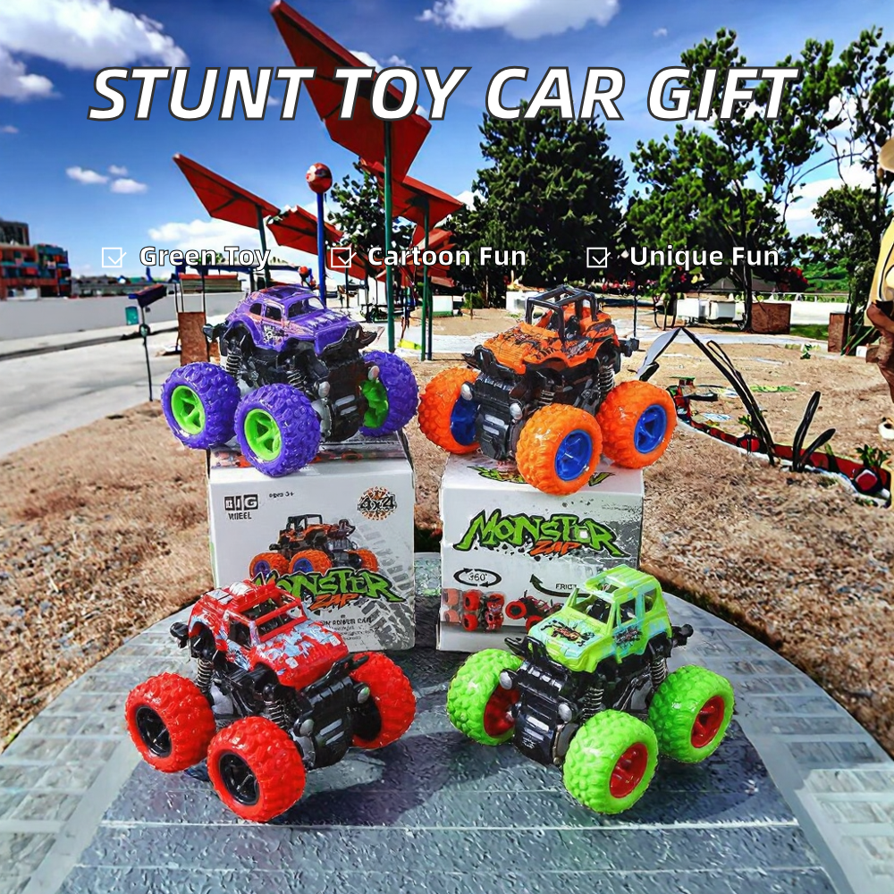 Promotional Gifts of Wholesale Boys' Four-Wheel Drive Stunt Off-Road Eco-friendly Plastic Inertia Stall Toy Car
