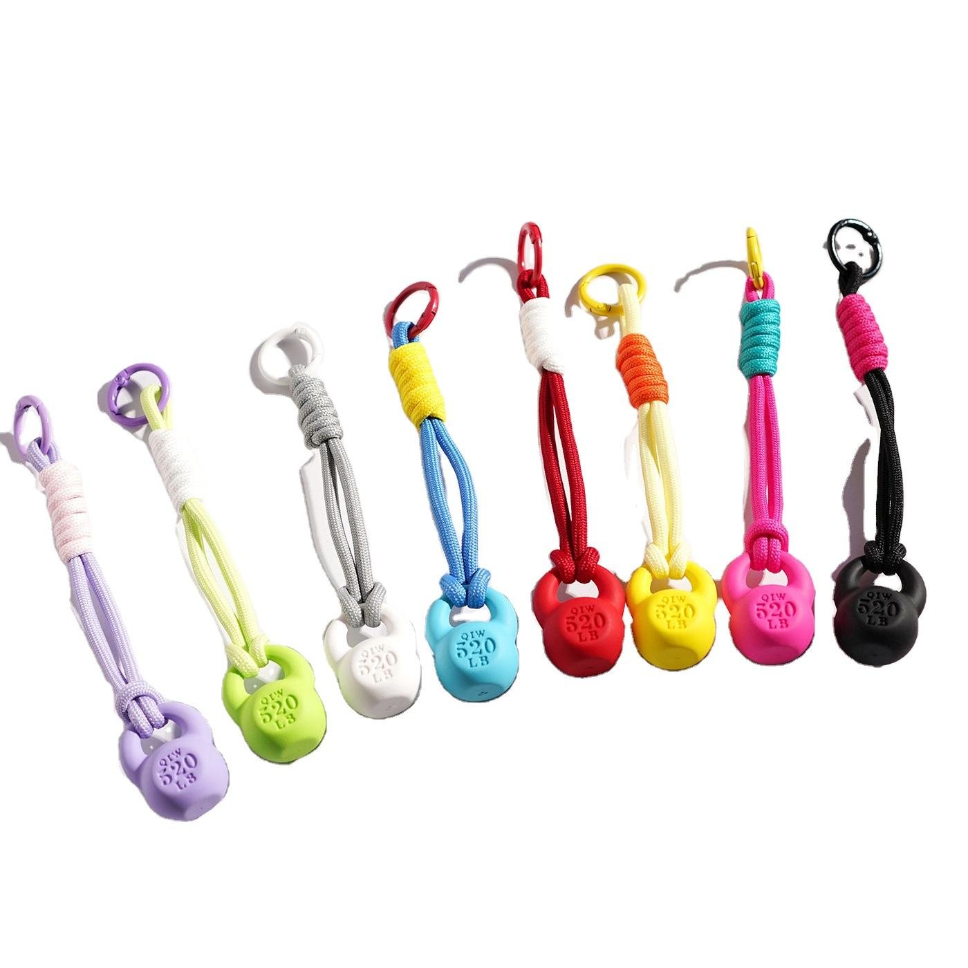 Rope Kettlebell Pendant Fitness Keychain Sports Accessory Plastic Gift Charms Key Chains Holder Accessories Keychain