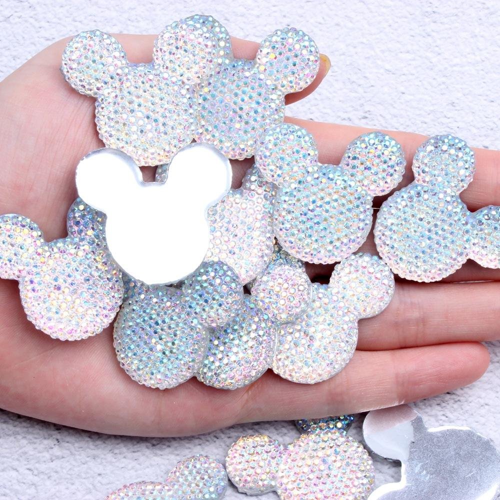 30*35mm Rhinestone Full Diamond Handmade Craft Accessories Cabochon Charms bear Charms Crystal Decoration Handmade Craft