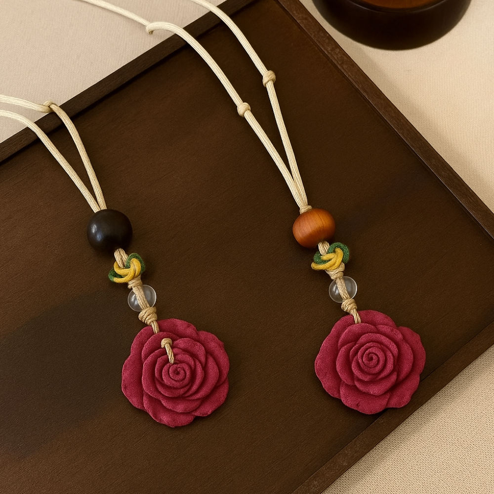 Red Rose Other Crafts Product Handmade Natural Plant Aromatherapy Wooden Scented Hanging Decor