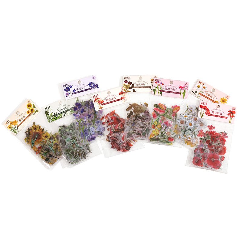 Nature Landscape Stickers Set for Scrapbooking Junk Journal Transparent Luggage Scrapbook Supplies Journaling Flower Sticker
