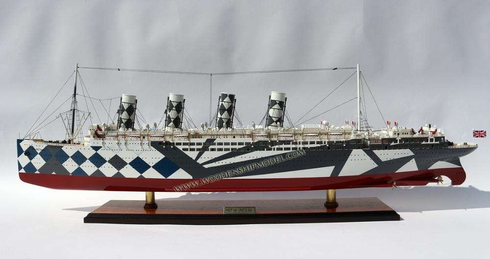 HMT MAURETANIA 1918 Wooden Model Boat Handcrafted Novelty Gift