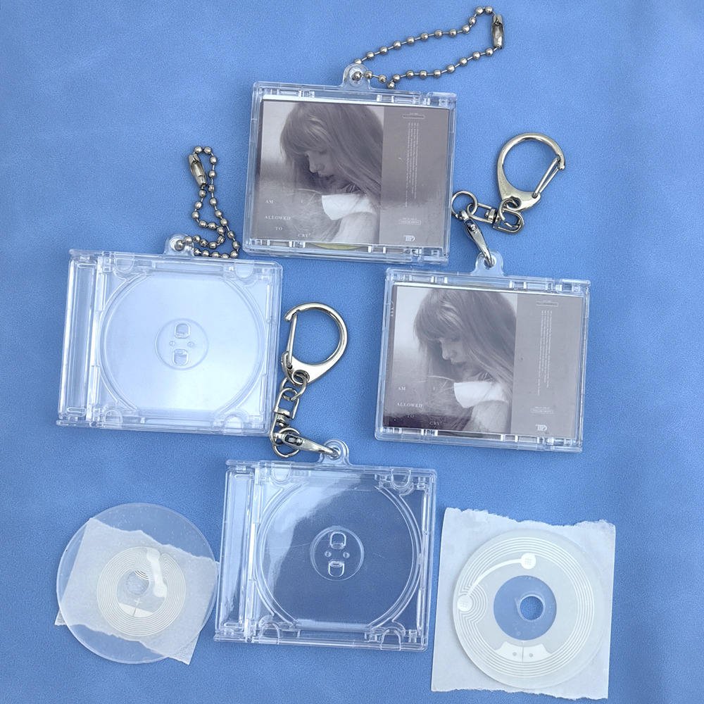 Wholesale Personalized Celebrity Concert Gift Music Disc Album Keyring Key Chain Diy Case Box Plastic Blank NFC Mini CD Keychain