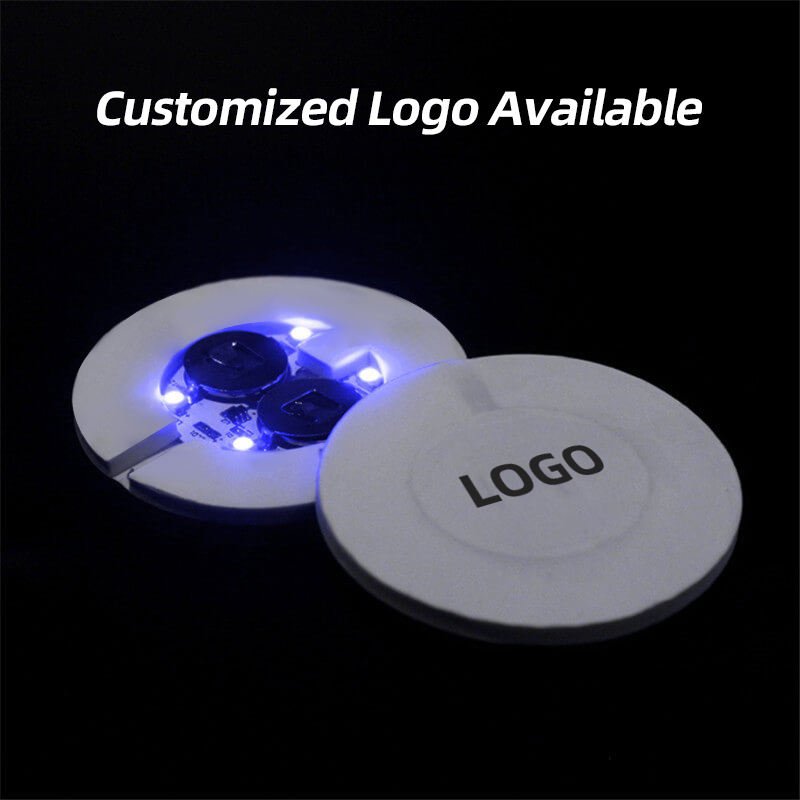 Led Coasters Cup Coasters Bar Drink Mat Party Supplies Self-adhesive Bottle Stickers Liquor Accessories Small Lights for Bottles
