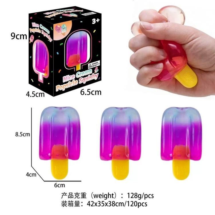 Popsicle Squishy Toy Stress Relief Squeeze Sensory Fidget Toy Jelly Ice Cream Novelty Gift Party Promotional Toy