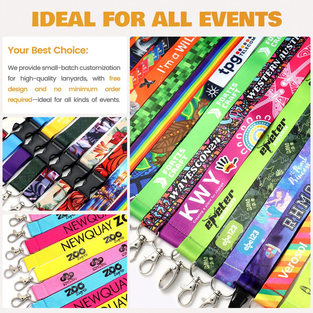 No Minimum Order Manufacturer Cheap Personalized Neck Tool Printing Polyester Sublimation Custom Lanyards With Logo Custom