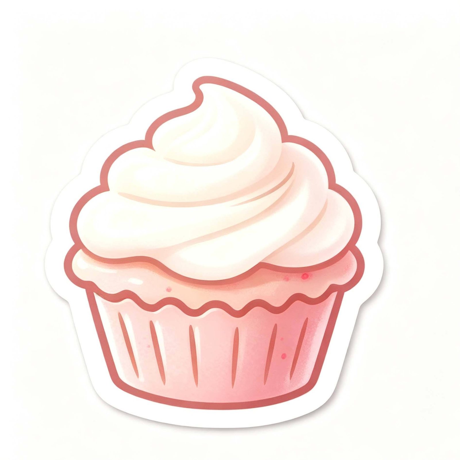 Custom Coated Paper Self Adhesive Green Cupcake Sticker Cartoon Stickers Stationery Gift Box Decorative Stickers