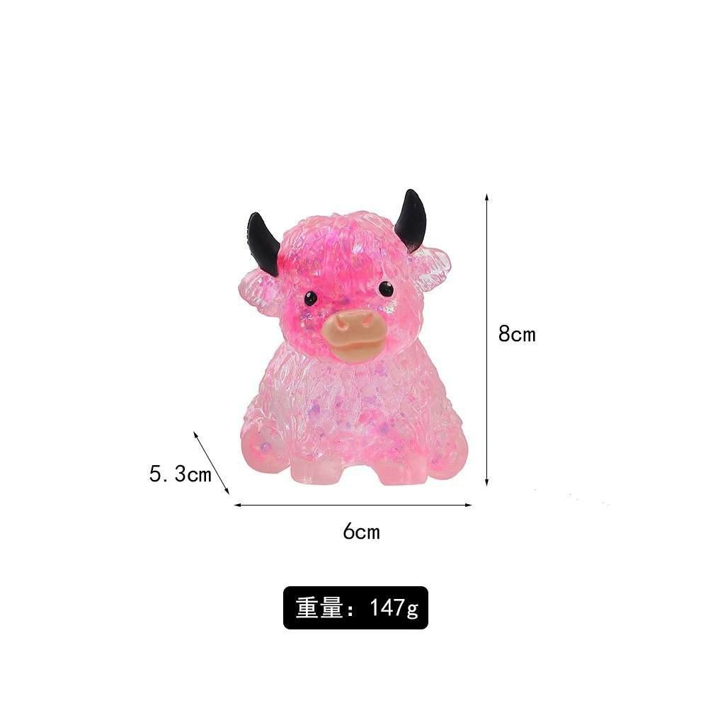 Promotional Gift Highland Cow Squishy Toy TPR Stress Relief Squeeze Fidget Toy Colorful Decompression Vent Toy Kids Party
