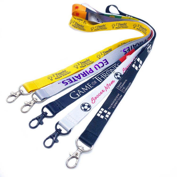 Custom Eco-Friendly Polyester Neck Lanyard with Logo Metal Hook | Factory Direct for Trade Shows & Corporate Promotions