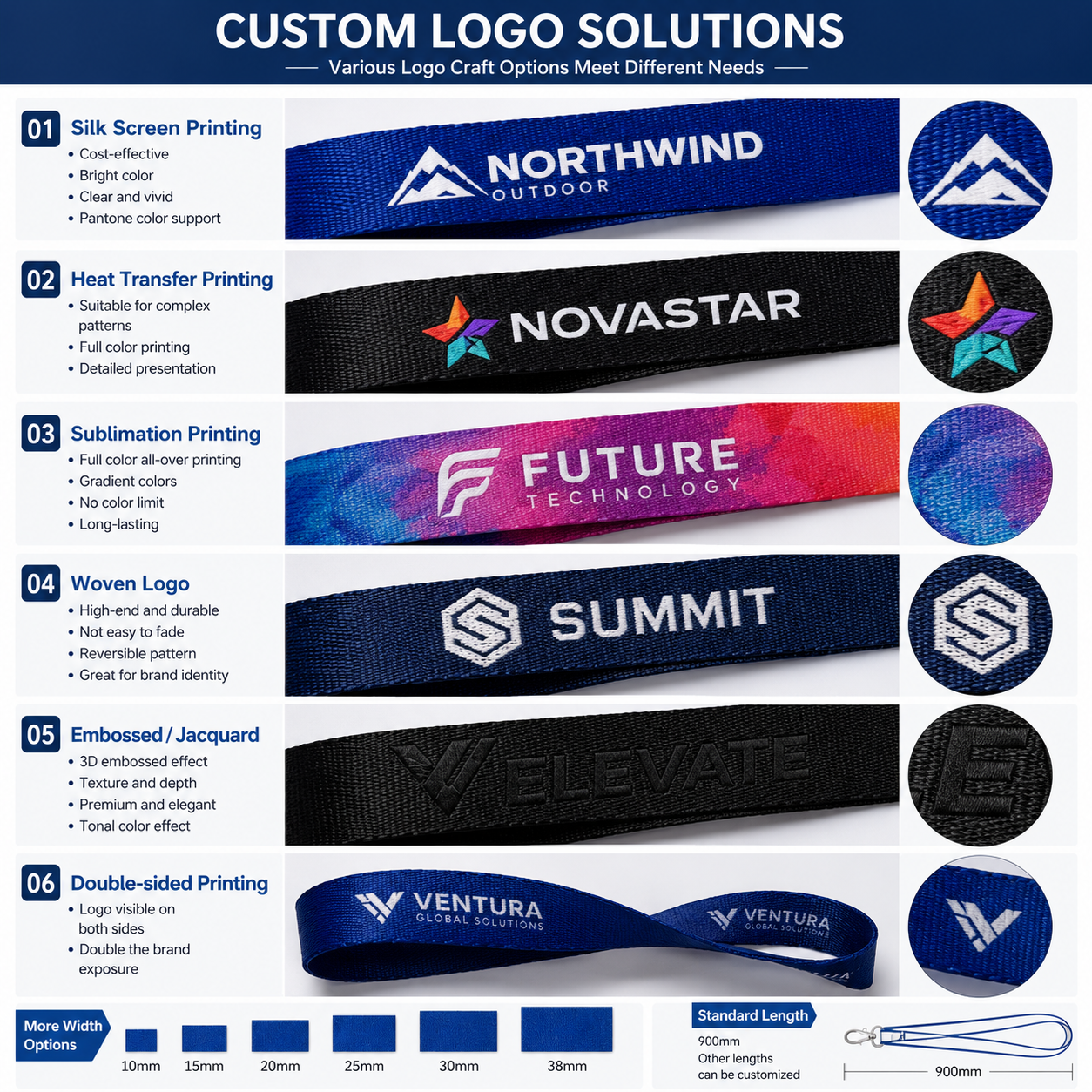 Customizable Polyester Lanyard with Hook Personalized Rope Featuring Logo