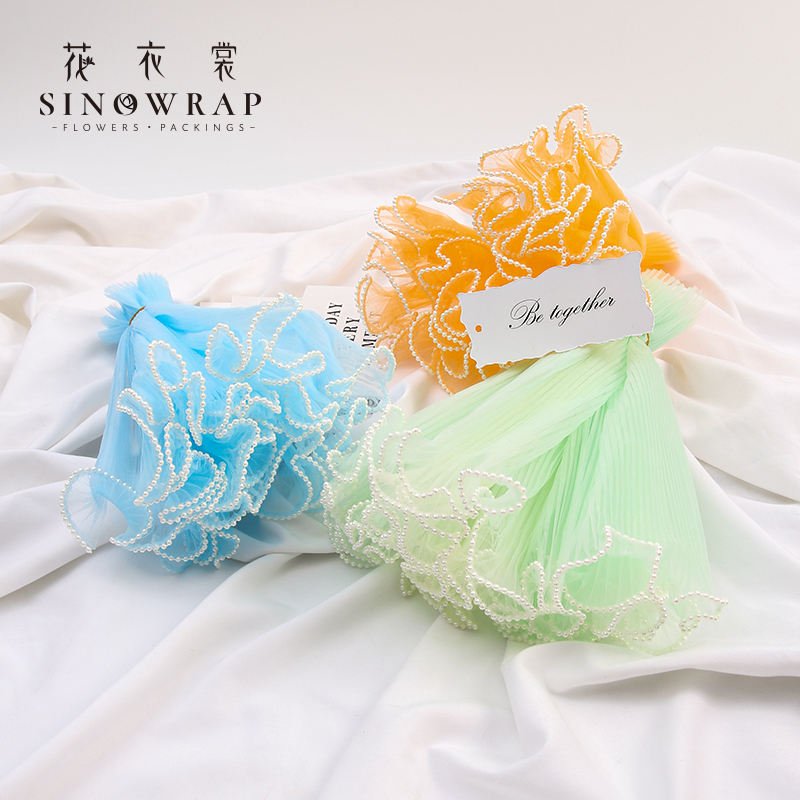 SINOWRAP Flower Wrapping Paper DIY Craft Wedding Party Valentine's Day Rose Bouquet Gift Wrapping Mesh Yarn 28cm*4Yards