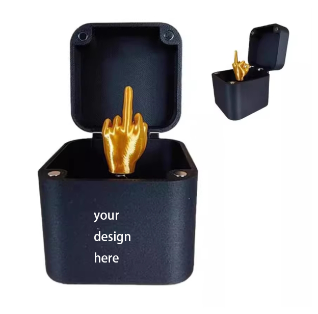 Promotional ABS Toy Quirky White Christmas Novelty Gift Funny Middle Finger Prank Box Gag Gift for Parties