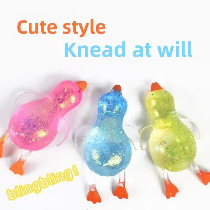 New Soft Duck TPR Squeeze Toy Maltose Ball Stretch Crystal Hand Squeeze Toys Stress Relief Fidget Promotional Toy for Children