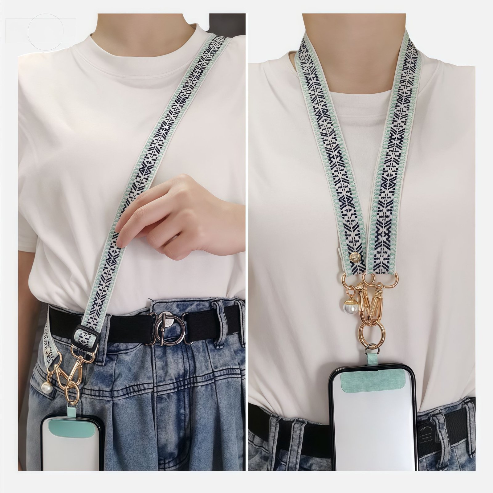 Adjustable 20mm Polyester Crossbody Phone Lanyard Detachable Hook Universal Neck Shoulder Strap Customized for Mobile Phones