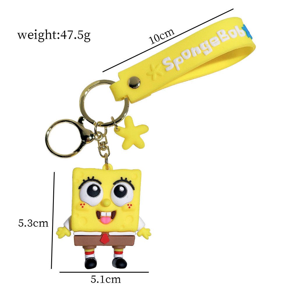 Hot Selling Cartoon Animation Doraemon Squidward SpongeBob Non-Toxic Cute Plastic Bag Pendant Keychain