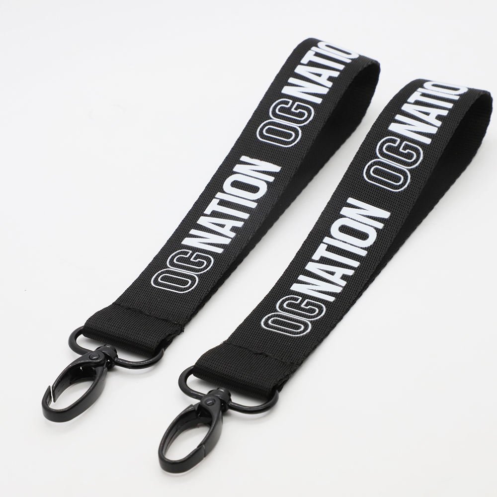 Customize Motorcycle Polyester Wrist Lanyards Tactical Webbing Key Ring Holder Strap Keychain Clip for Promotion