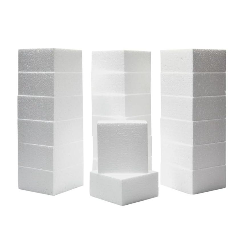 Neopoly Technology Polyfoam Blocks for Floral Foam Arrangements Centerpieces Art Craft Projects 4x4x2 Inch White