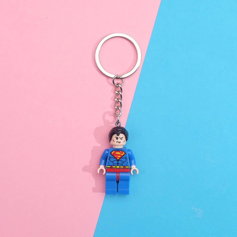 Creative Cute Building Blocks PVC Keychain US Team Bath Unicorn Small Pendant Wholesale Foreign Trade Gifts