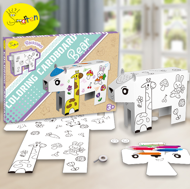 Animal Craft Kit Paper Craft Arts and Crafts 3D Coloring Puzzles for Kids Education Supplies Bear Theme