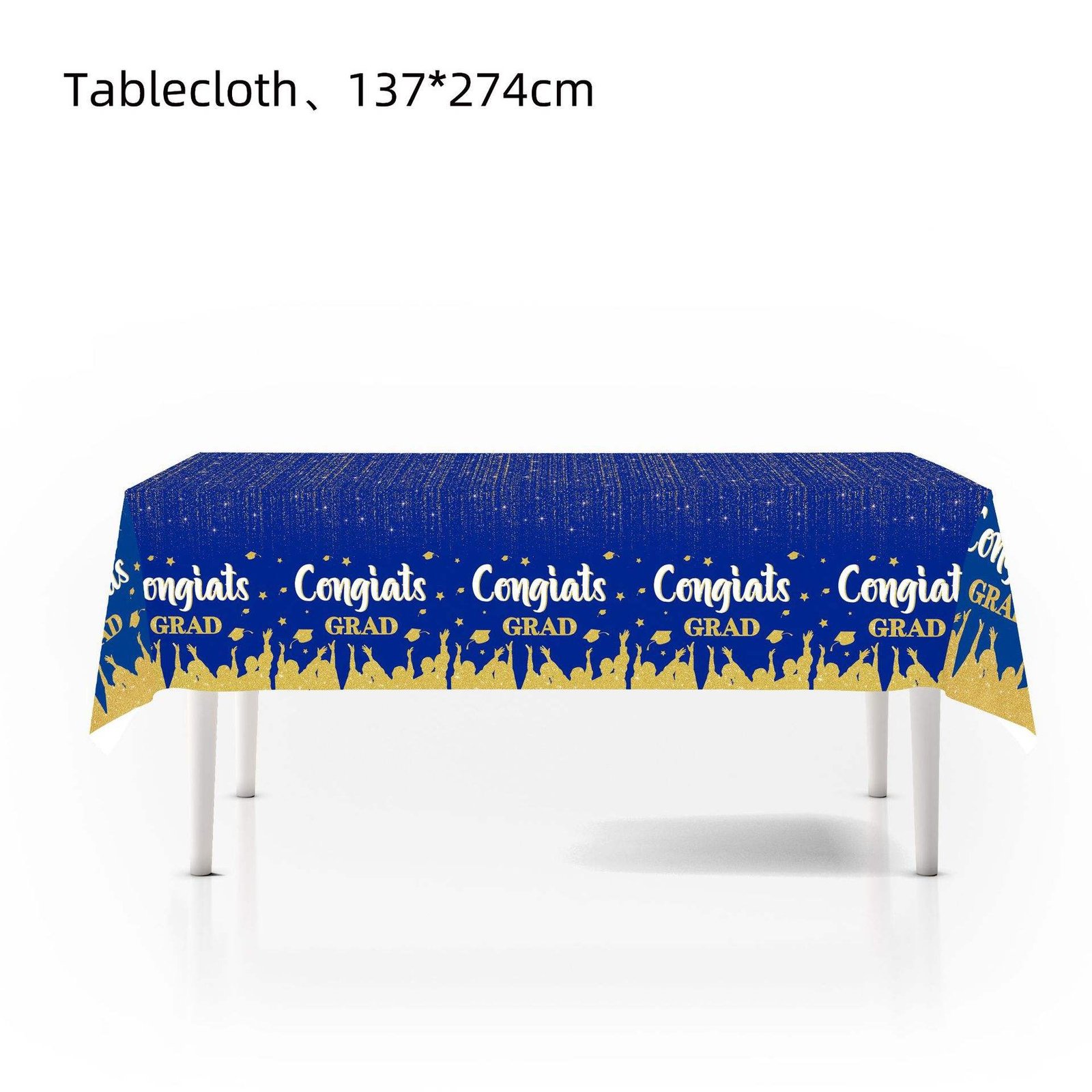 2024 Graduation Disposable Party Tableware Congrats Grad Theme Party Decoration Graduation Supplies Plates Napkins Tablecloth