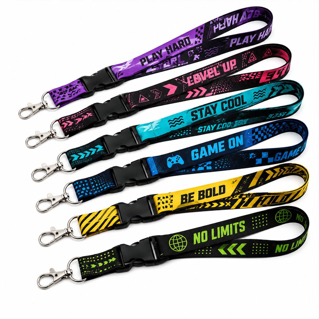 Custom Keychain Lanyard with Logo Polyester Mobile Phone Lanyard Strap Manufacturer