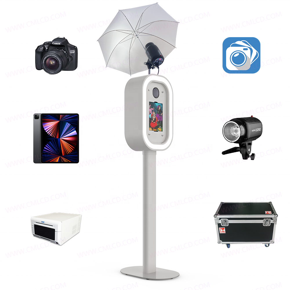 Party Photo Booth Machine 10.9/11/12.9 Inch iPad Instant Print Photo Booth Dslr Camera Photo Booth iPad Selfie Kiosk Metal case