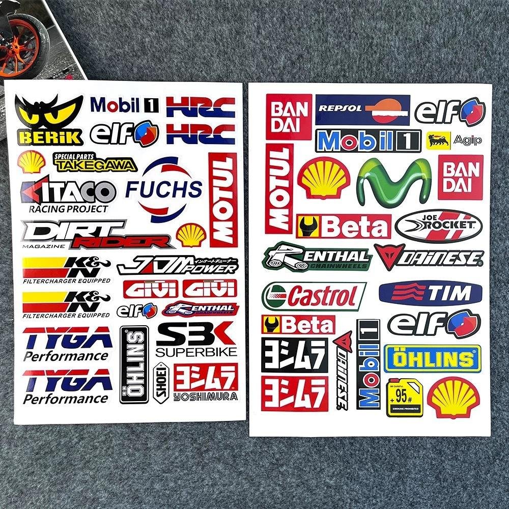 Waterproof Kids Motorcycle Graffiti Stickers Classic Cool Helmet Decals PVC Reusable Tank Side Stripes Fun Car Toy Decor Digital