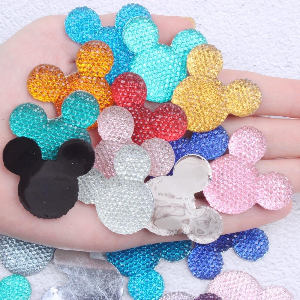 30*35mm Rhinestone Full Diamond Handmade Craft Accessories Cabochon Charms bear Charms Crystal Decoration Handmade Craft