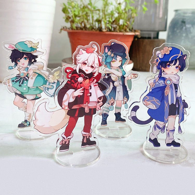 Custom Acrylic Standee Display Clear Stand Cartoon Figure Acrylic Standee Anime Plastic Key Chain Acrylic Keychain