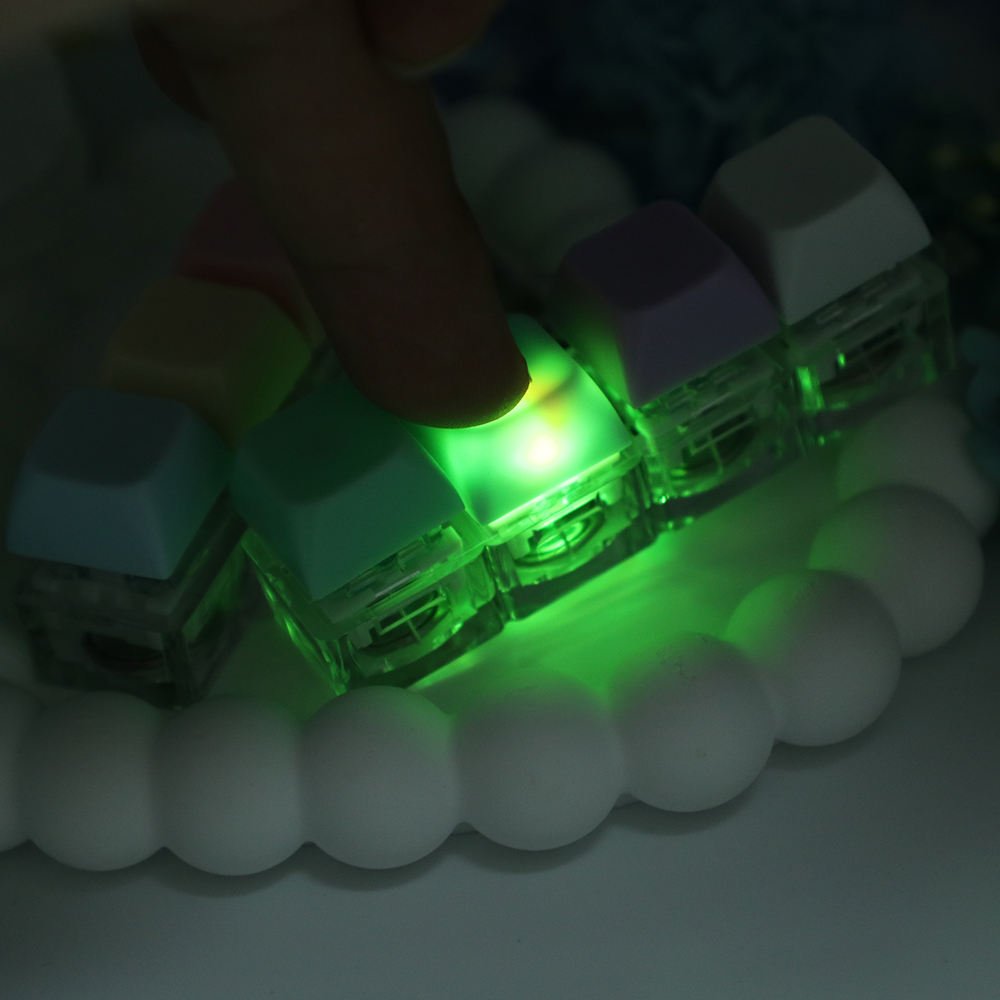 Promotional Custom Logo Plastic LED Fidget Toy Keyboard Keycap Cube Keychain Stress Relief Lightweight