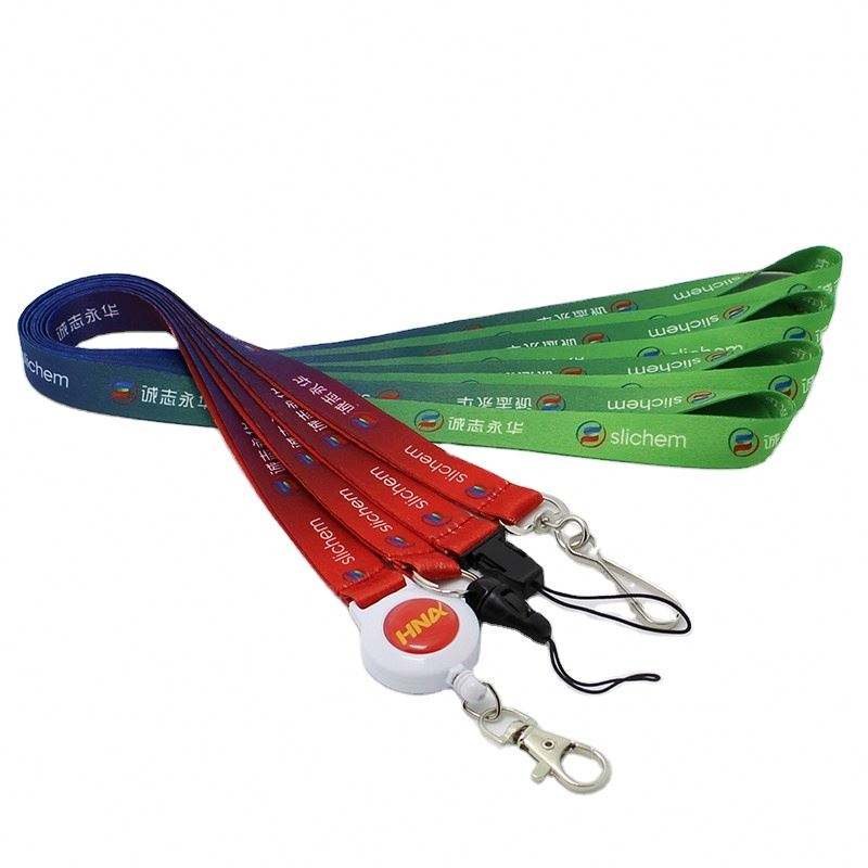 Custom Eco-Friendly Water Resistant Polyester Sublimation Lanyards with Hook and Logo Low Minimum Order for Promotions