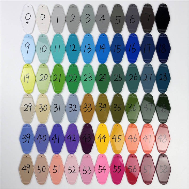 Wholesale Blank Motel Hotel Plastic Key Chain Custom Glitter Fashion Cute Plastic Keychain